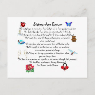 Sisters Are Forever Poem Postcard