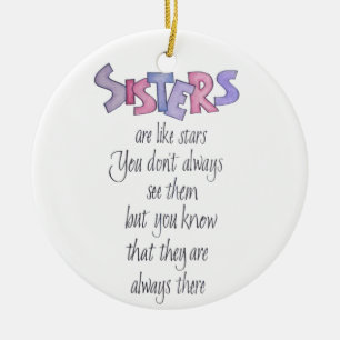 Sisters are like Stars Ceramic Ornament