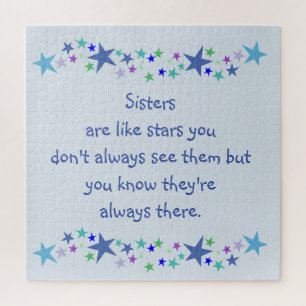 Sisters are like stars Custom Quote Jigsaw Puzzle