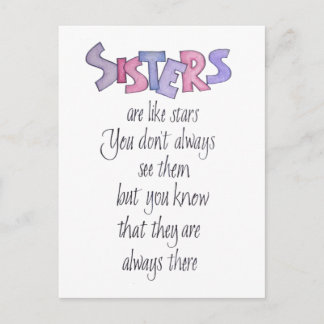 Sisters are like Stars Post Card