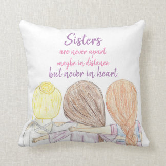 Sisters Are Never Apart Ellie Series Throw Pillow