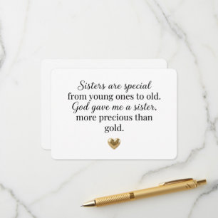 Sisters Are Special God Gave Me a Sister Enclosure Card
