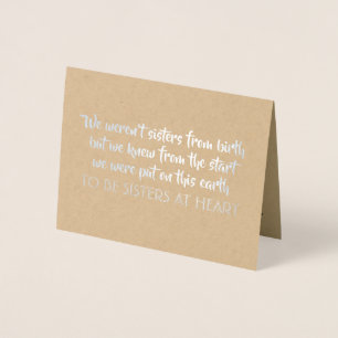 Sisters at Heart - Sweet Bridesmaid Proposal Foil Card