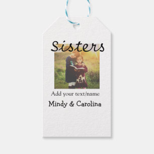 Sisters besties BFF add photo name title family te Gift Tags