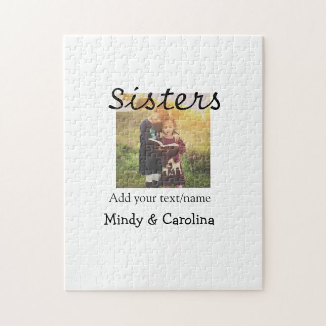 Sisters besties BFF add photo name title family te Jigsaw Puzzle (Vertical)