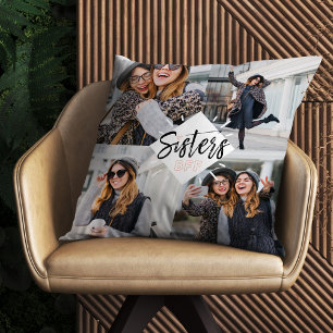 Sisters BFF Best Friends Forever Photo Collage Cushion