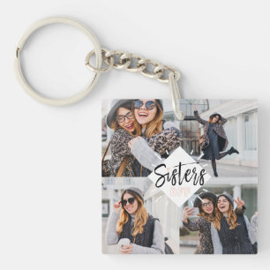 Sisters BFF   Best Friends Forever Photo Collage Key Ring