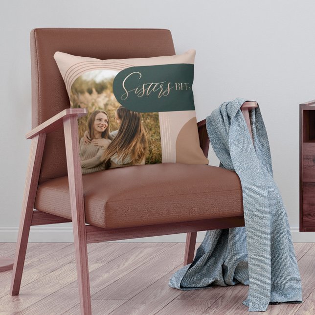 Sisters BFFS Geometric Concentric Arch Photo Cushion (Creator Uploaded)