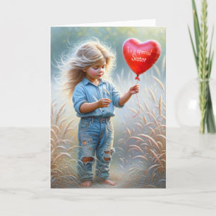 Sister's Birthday Red Heart Balloon Card