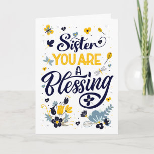 Sister's Birthday You are a Blessing Botanical Card