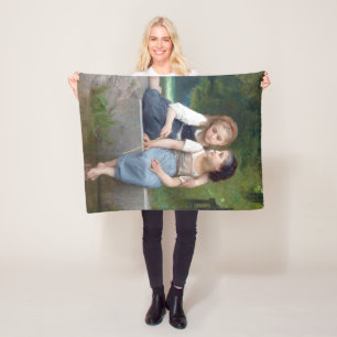 Sisters, Bouguereau Fleece Blanket