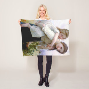 Sisters, Bouguereau Fleece Blanket