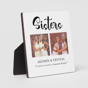  Sisters Calligraphy 2 Photo Collage Quote Sibling Plaque