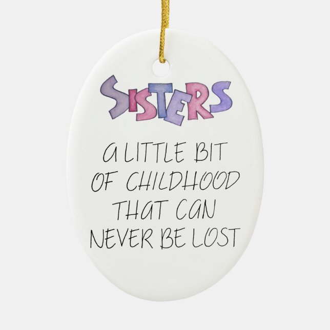 Sisters Ceramic Ornament (Front)