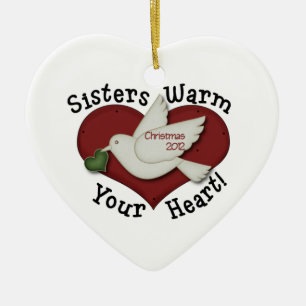 Sisters Christmas Dove 2012 Ceramic Ornament