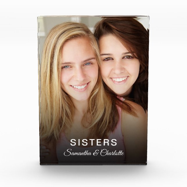 sisters custom photo personalised photo block (Front)