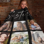 Sisters Customised Photo Collage Fleece Blanket<br><div class="desc">Are you looking for the perfect gift for your thoughtful sister? Look no further than this vibrant and modern custom photo collage blanket! Featuring six of your favourite photographs, plus the word “sisters” in a beautiful script font, this blanket can be personalised with both your names. Ideal for any special...</div>