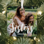 Sisters Customised Photo Collage Metal Tree Decoration<br><div class="desc">This modern sisters, photo collage double sided christmas tree ornament is the perfect gift for your sister, featuring 4 of your favourite photographs, the text sisters in a fun script font, and then personalise with your names. Fantastic as a christmas keepsake, the font style, size and colour can be changed...</div>