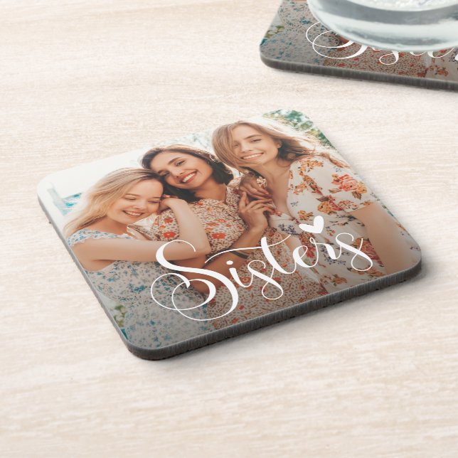 Sisters Elegant Photo   Coaster (Left Side)