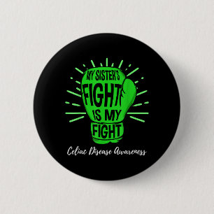 Sisters Fight Is Fight Celiac Disease Awareness 6 Cm Round Badge