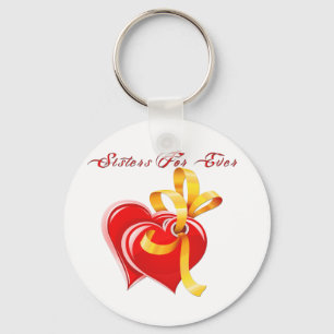 Sisters For Ever Hearts Key Ring