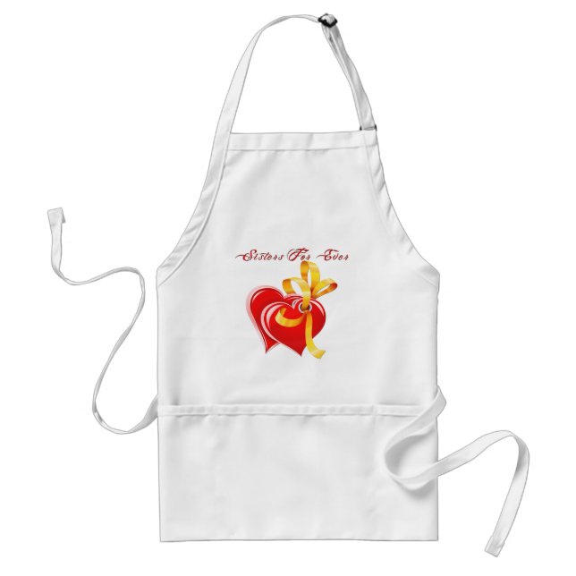 Sisters For Ever Hearts Standard Apron (Front)