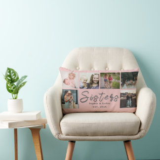 Sisters Forever – 6 Photo Custom Throw Pillow