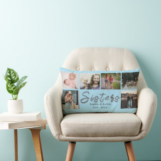 Sisters Forever – 6 Photo Custom Throw Pillow