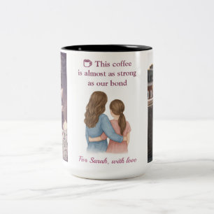Sisters Forever – Custom Photo Collage Gift Two-Tone Coffee Mug