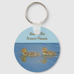 Sisters Forever Friends Ducklings Mosaic Sibling Key Ring