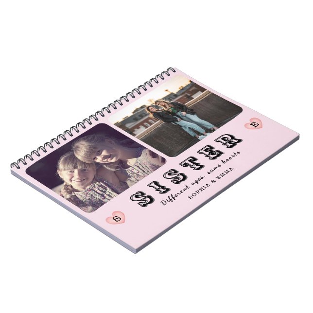 Sisters Forever – Photo Collage Spiral Notebook (Left Side)