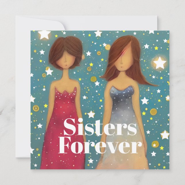 Sisters Forever Thank You Card (Front)