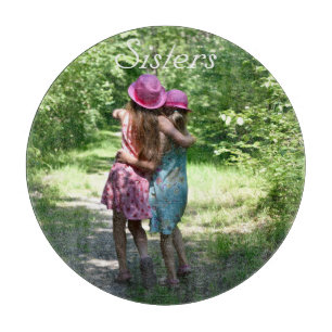 Sisters Friendship in the Rustic Spring Country Cutting Board