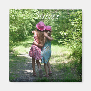 Sisters Friendship in the Rustic Spring Country Magnet