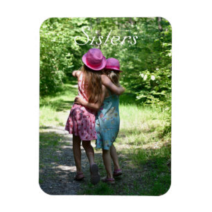 Sisters Friendship in the Rustic Spring Country Magnet