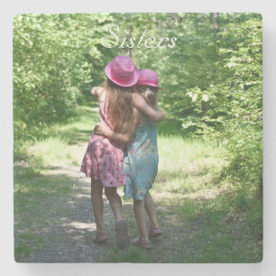 Sisters Friendship in the Rustic Spring Country Stone Coaster