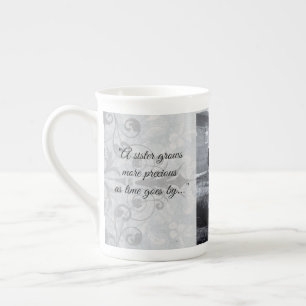 "Sisters Grow More Precious” Can Personalise Bone China Mug