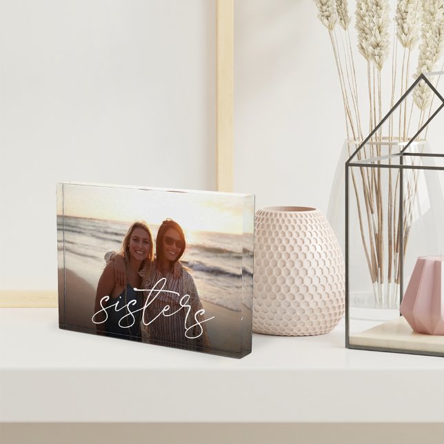 Sisters Handwritten Script Overlay Photo Block (Creator Uploaded)