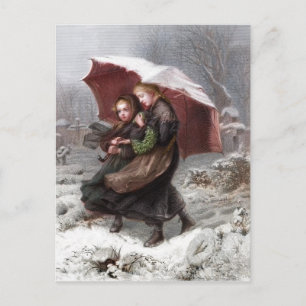 Sister's in Winter Postcard
