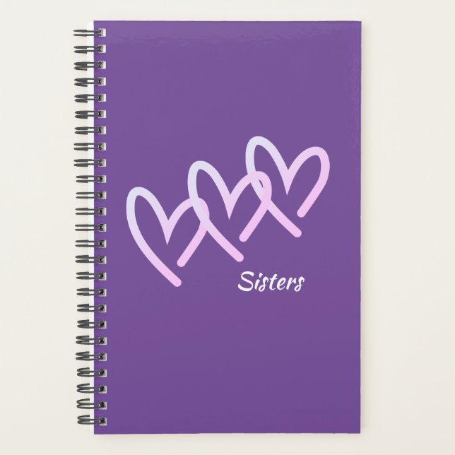 Sisters Love Purple Heart   Planner (Front)