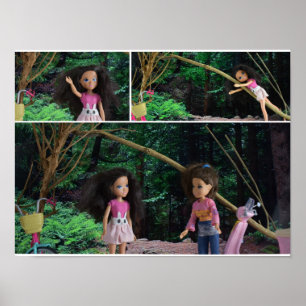 Sisters meeting in the forest. poster