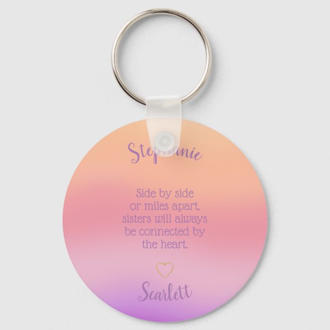 Sisters Miles Apart Key Ring (Front)