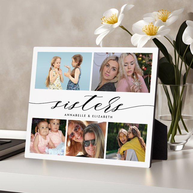 Sisters Modern Photo Collage  Plaque (Creator Uploaded)