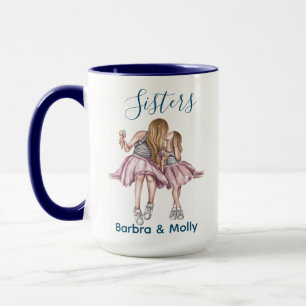 Sisters name Simple Modern Blue Customized  Mug