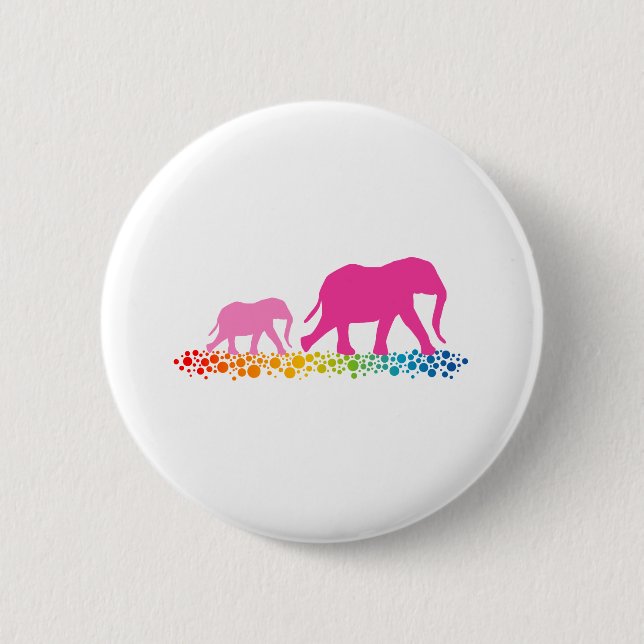 Sisters of Elephant Walking 6 Cm Round Badge (Front)