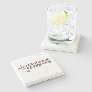 Sisters of Veterans Military Pride Design Stone Coaster