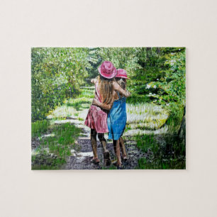 Sisters Oil Painting by Kate Marr Puzzle
