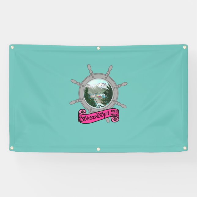 Sisters On The Spit vinyl banner with metal gromet (Horizontal)
