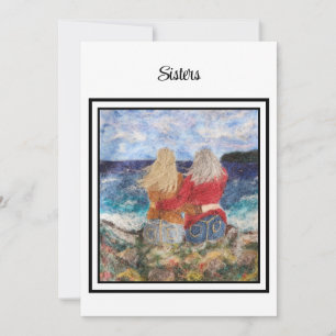 Sisters or Any Close Relationship Looking at Ocean Thank You Card