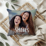 SISTERS' Personalised Photo Cute Sister Gift  Cushion<br><div class="desc">This adorable, personalised photo pillow is a charming way to remind your sister of the special bond you share. Just upload a picture, customise the text, and choose a unique colour scheme. It's the ideal gift for Christmas or birthdays—or any day you want to let her know how much she...</div>